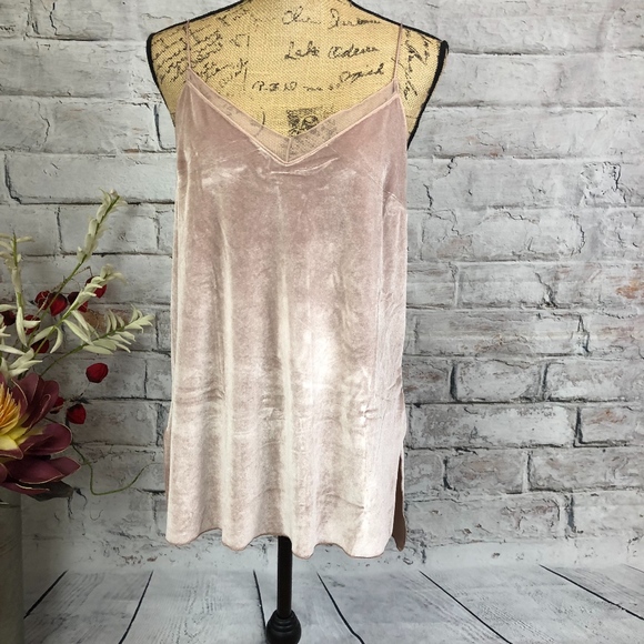 Free People Tops - Free People Velvet Yasmine Blush Slip NWOT